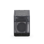 3-in-1-powerbank van 5.000 mAh met oordopjes en speaker van 5 W kleur zwart achter weergave