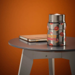 Voedselpot van gerecycled staal met dubbele wand 500 ml kleur zilver sfeerweegave