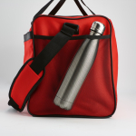 Waterdichte sporttas van ecokunststof met verborgen vak 50 L kleur rood derde detail weergave
