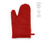 Keukenhandschoen van gerecycled katoen 220 g/m² kleur rood
