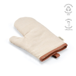 Keukenhandschoen van ecokatoen met aparte duim 280 g/m² kleur naturel