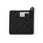 Pannenlap van gerecycled katoen met ophanglus 180 g/m² kleur zwart achter weergave