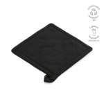 Pannenlap van gerecycled katoen met ophanglus 180 g/m² kleur zwart