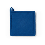 Pannenlap van gerecycled katoen met ophanglus 180 g/m² kleur blauw vooraanzicht