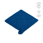 Pannenlap van gerecycled katoen met ophanglus 180 g/m² kleur blauw