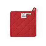 Pannenlap van gerecycled katoen met ophanglus 180 g/m² kleur rood achter weergave