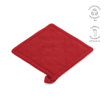 Pannenlap van gerecycled katoen met ophanglus 180 g/m² kleur rood
