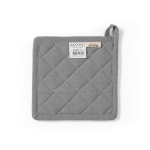 Pannenlap van gerecycled katoen met ophanglus 180 g/m² kleur grijs achter weergave
