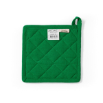 Pannenlap van gerecycled katoen met ophanglus 180 g/m² kleur groen achter weergave