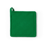 Pannenlap van gerecycled katoen met ophanglus 180 g/m² kleur groen vooraanzicht
