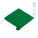 Pannenlap van gerecycled katoen met ophanglus 180 g/m² kleur groen