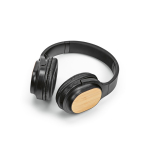 Draadloze koptelefoon met bamboe, USB-C-opladen en 8 uur batterij kleur zwart derde weergave