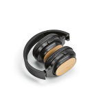 Draadloze koptelefoon met bamboe, USB-C-opladen en 8 uur batterij kleur zwart vierde weergave