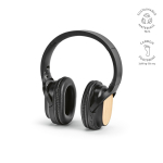 Draadloze koptelefoon met bamboe, USB-C-opladen en 8 uur batterij kleur zwart
