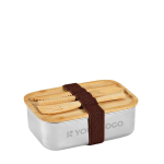 Lunchbox van gerecycled staal met bamboe deksel en bestek 490 ml hoofdweergave