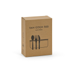 Herbruikbare lunchbox van borosilicaatglas en bamboe 480 ml weergave in doos