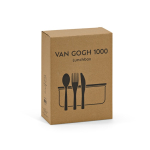 Glazen lunchbox met bamboe, bestek en elastische band 800 ml weergave in doos