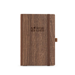 Eco A5-notitieboek met omslag in houtlook en blanco pagina's hoofdweergave