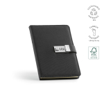 Eco A5-notitieboek met cijferslot en blanco pagina's kleur zwart