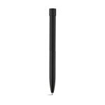Pen van gerecycled aluminium met magnetische drukknop, zwarte inkt kleur zwart achter weergave