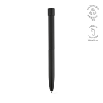Pen van gerecycled aluminium met magnetische drukknop, zwarte inkt kleur zwart