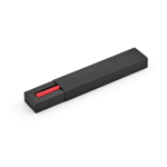 Pen van gerecycled aluminium met magnetische drukknop, zwarte inkt kleur rood vijfde weergave