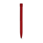 Pen van gerecycled aluminium met magnetische drukknop, zwarte inkt kleur rood vooraanzicht