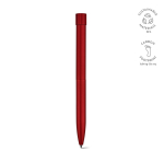 Pen van gerecycled aluminium met magnetische drukknop, zwarte inkt kleur rood