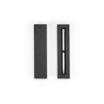 Pen van gerecycled aluminium met magnetische drukknop, zwarte inkt kleur zilver derde weergave