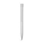 Pen van gerecycled aluminium met magnetische drukknop, zwarte inkt kleur zilver achter weergave