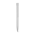Pen van gerecycled aluminium met magnetische drukknop, zwarte inkt kleur zilver vooraanzicht