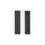 Pen van gerecycled aluminium met magnetische drukknop, zwarte inkt kleur marineblauw derde weergave