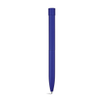 Pen van gerecycled aluminium met magnetische drukknop, zwarte inkt kleur marineblauw achter weergave