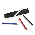 Pen van gerecycled aluminium met magnetische drukknop, zwarte inkt