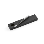 Pen van gerecycled aluminium met draaimechanisme en zwarte inkt kleur zwart vierde weergave