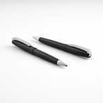 Pen van gerecycled aluminium met draaimechanisme en zwarte inkt kleur zwart sfeerweegave