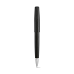 Pen van gerecycled aluminium met draaimechanisme en zwarte inkt kleur zwart achter weergave