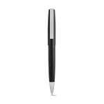 Pen van gerecycled aluminium met draaimechanisme en zwarte inkt kleur zwart vooraanzicht