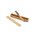Bamboe pen met gerecycled roestvrij staal en blauwe inkt kleur glanzend zilver sfeerweegave