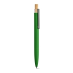 Pen van gerecycled aluminium en RPET met blauwe Dokumental® inkt kleur donkergroen