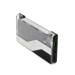 Powerbank van gerecycled kunststof met ledscherm 10.000 mAh kleur zwart derde weergave