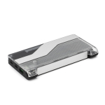 Powerbank van gerecycled kunststof met ledscherm 10.000 mAh kleur zwart achter weergave