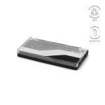 Powerbank van gerecycled kunststof met ledscherm 10.000 mAh kleur zwart