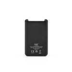 Powerbank van gerecycled kunststof met snelladen 6.000 mAh kleur zwart achter weergave