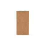 Powerbank van kurk en tarwestro met type C-poort 10.000 mAh kleur naturel achter weergave