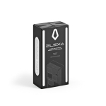 Powerbank van gerecycled plastic met ledscherm 20.000 mAh kleur zwart weergave in doos