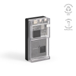 Powerbank van gerecycled plastic met ledscherm 20.000 mAh kleur zwart