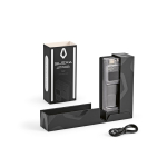 Powerbank van gerecycled plastic met ledscherm 20.000 mAh kleur zwart