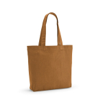 Tas van gerecycled katoen en RPET met lange handvatten 180 g/m2 kleur bruin
