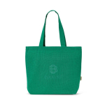 Tas van gerecycled katoen en RPET met lange handvatten 180 g/m2 kleur groen